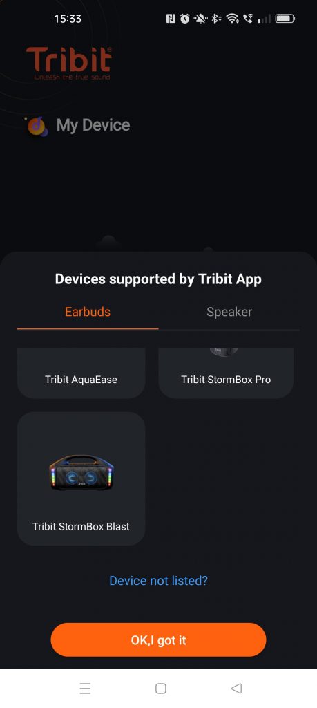 Tribit StormBox Blast App