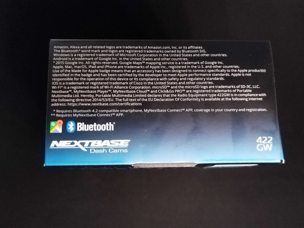 Nextbase 422 GW Verpackung von der linken Seite