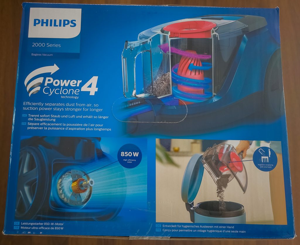 Philips XB212509 Staubsauger Serie 2000 Verpackung von der Seite