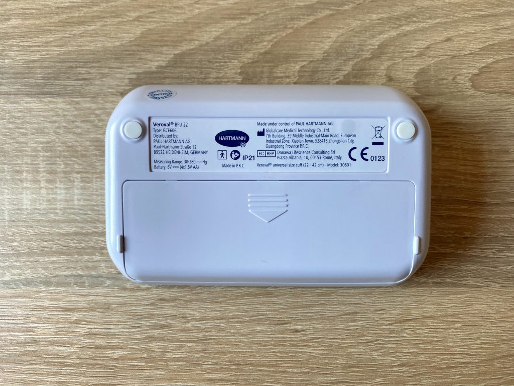 Veroval Compact Blutdruckmessgerät Rückseite