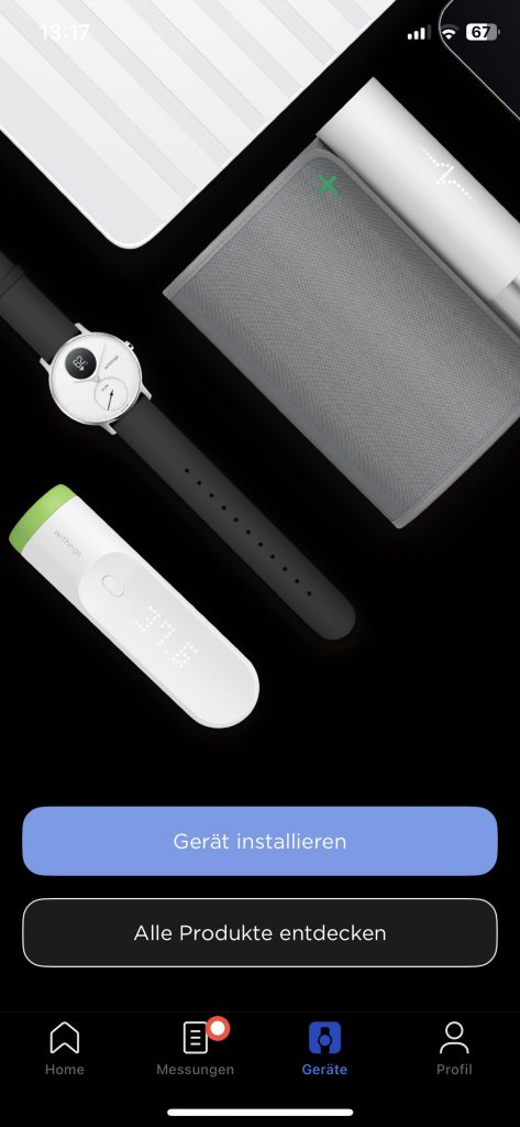 Withings BPM Core Blutdruckmessgerät App Gerät hinzufügen 1