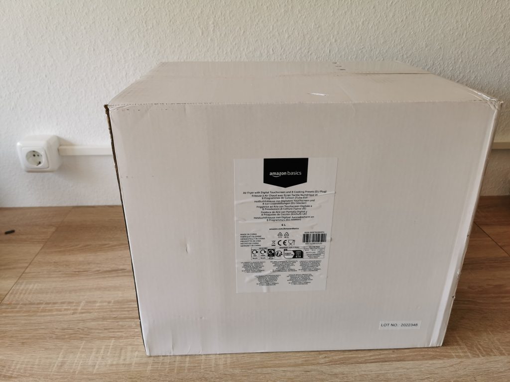 Amazon Basics Heißluftfritteuse Verpackung