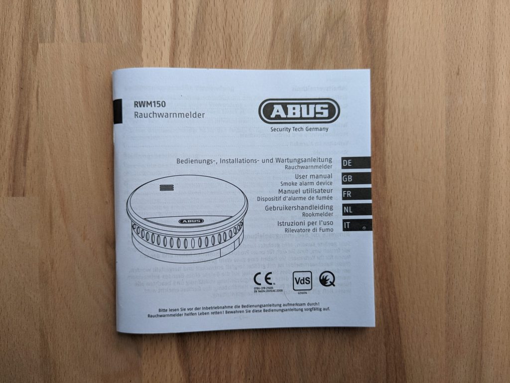 Bedienungsanleitung des Abus RWM 150 Rauchmelders