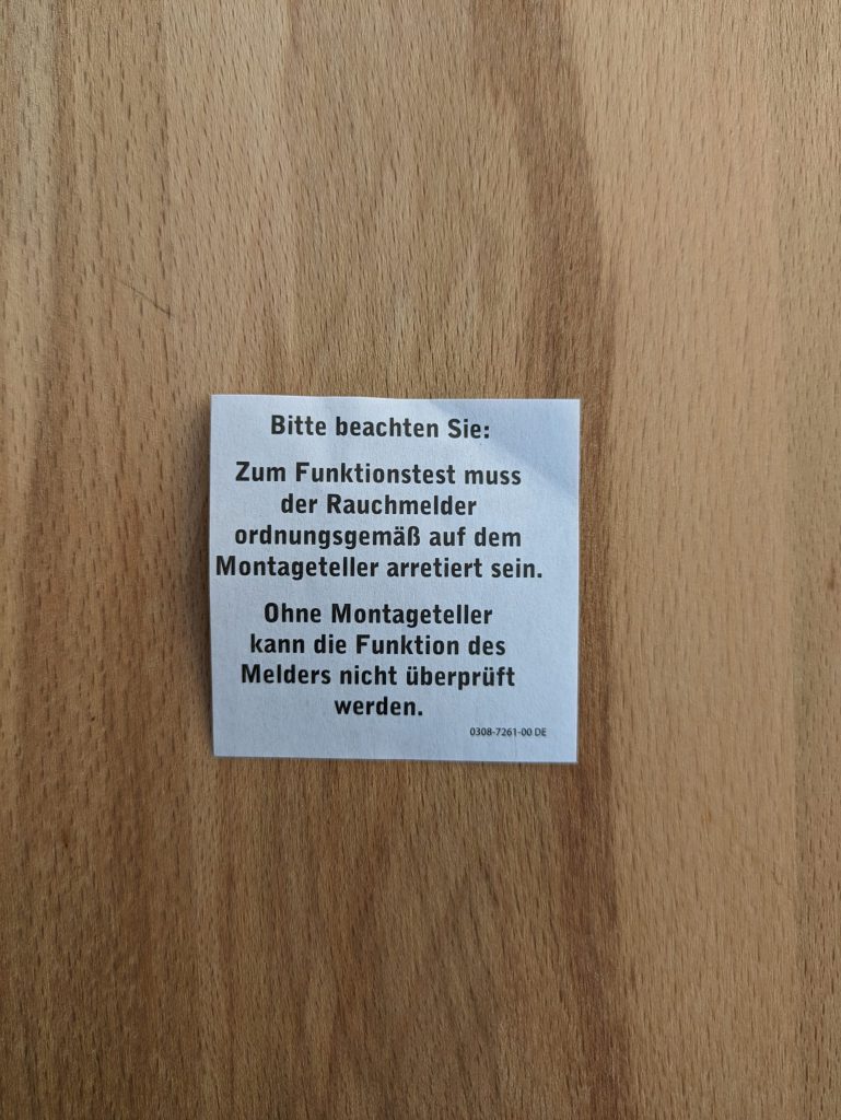 Inforamtionszettel des Kiddie Q2 Rauchmelders