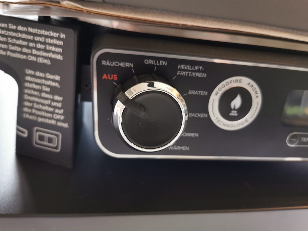 Ninja Woodfire Elektrogrill Regler Detail