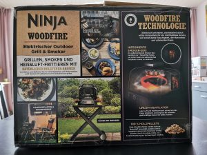 Ninja Woodfire Elektrogrill Verpackung Verpackung hinten