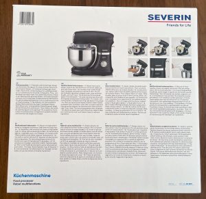 SEVERIN KM 3897 Küchenmaschine Verpackung Rückseite