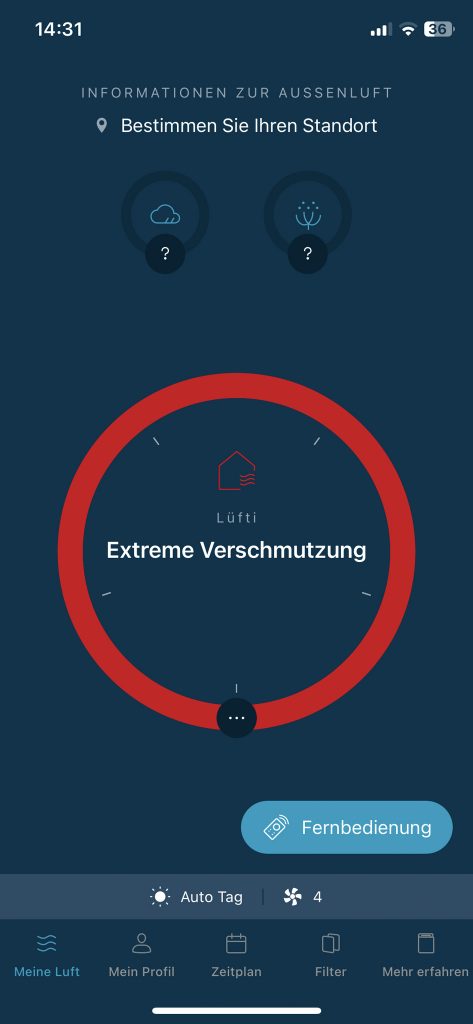 Rowenta Intense Pure Air Connect PU6080 Luftreiniger App extreme Luftverschmutzung