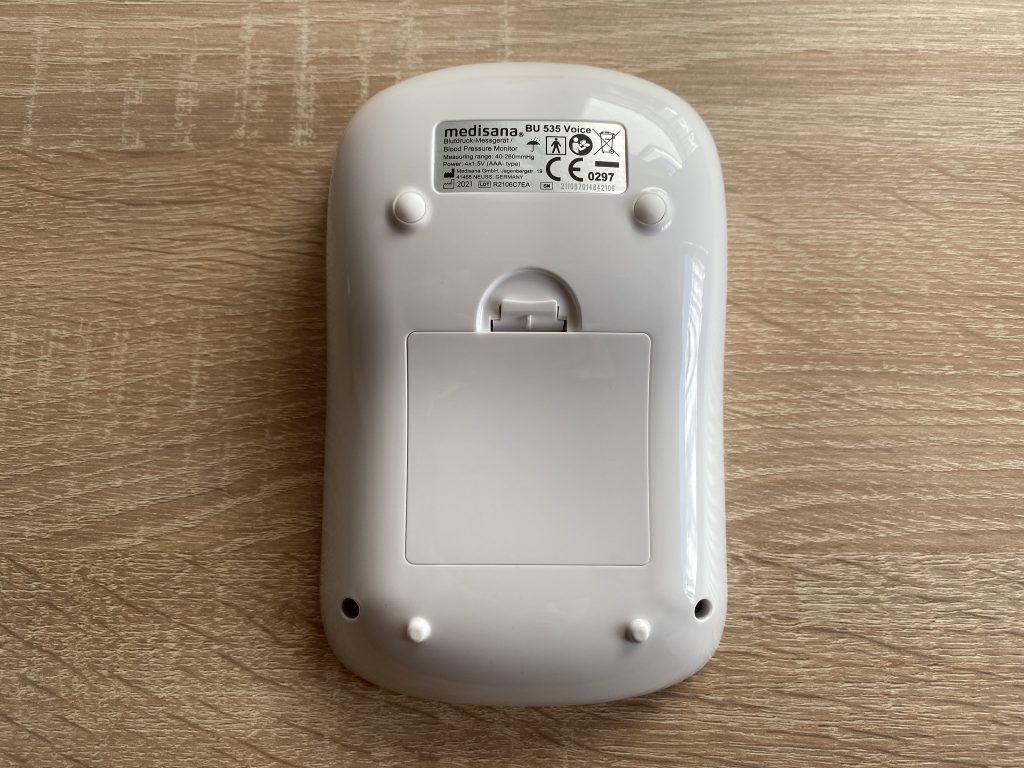 Medisana BU 535 voice Oberarm-Blutdruckmessgerät Rückseite