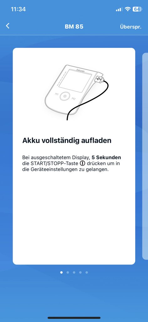 Beurer BM 85 Oberarm-Blutdruckmessgerät App Einrichtung 3