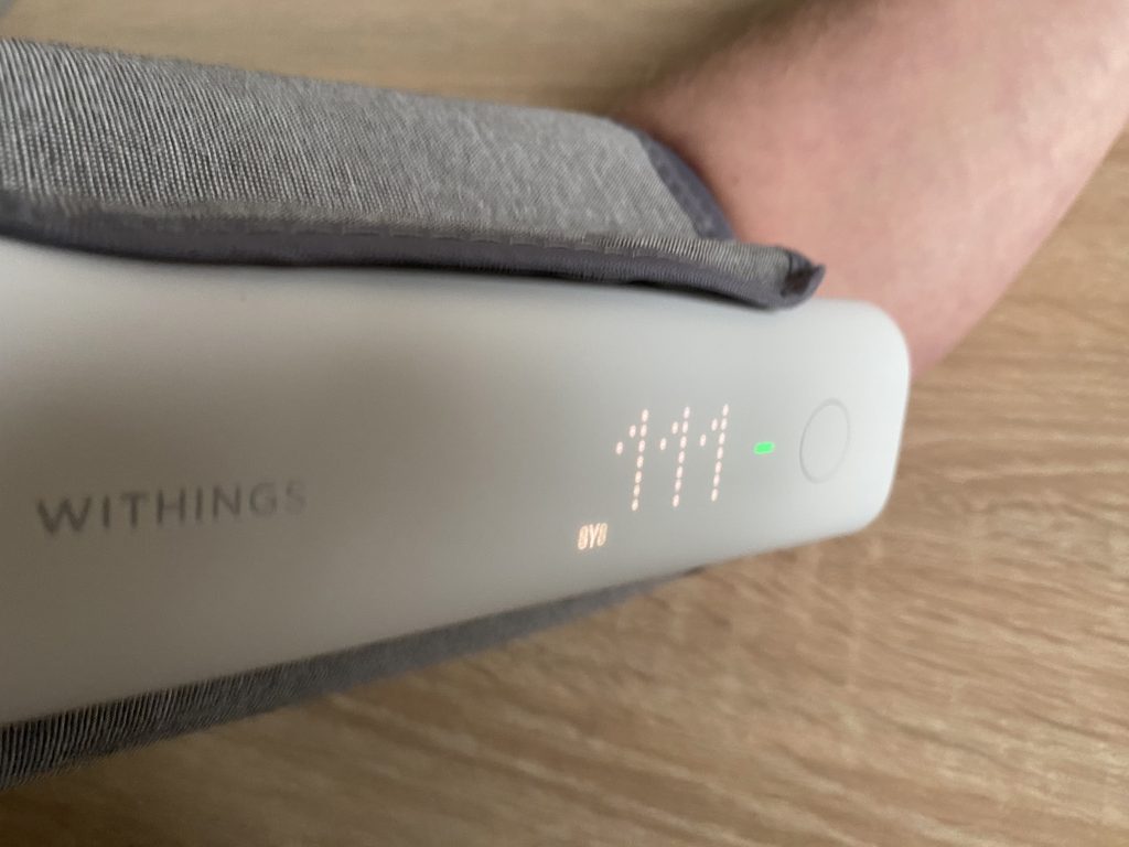 Withings BPM Connect Oberarm-Blutdruckmessgerät Ergebnis systolisch
