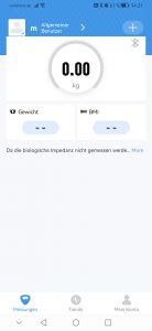 Vitafit VT705 Körperfettwaage Bedienoberfläche App