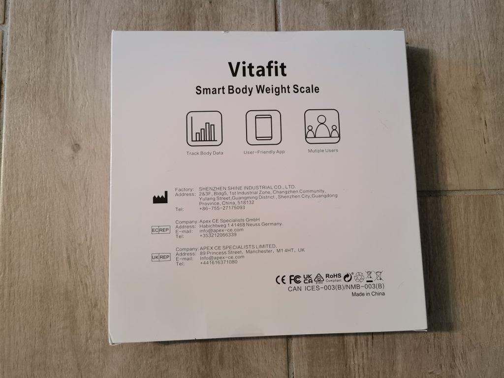 Vitafit VT705 Personenwaage Verpackung hinten