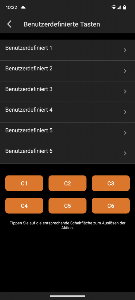 Benutzerdefinierte Tasten in der App der Creative SXFI CARRIER Soundbar