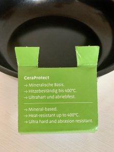 Silit Talis beschichtete Pfanne Verbraucherhinweise auf der Verpackung Teil 2