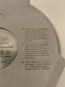 Silit Talis beschichtete Pfanne Verpackungsinformationen auf der Rückseite Teil 2