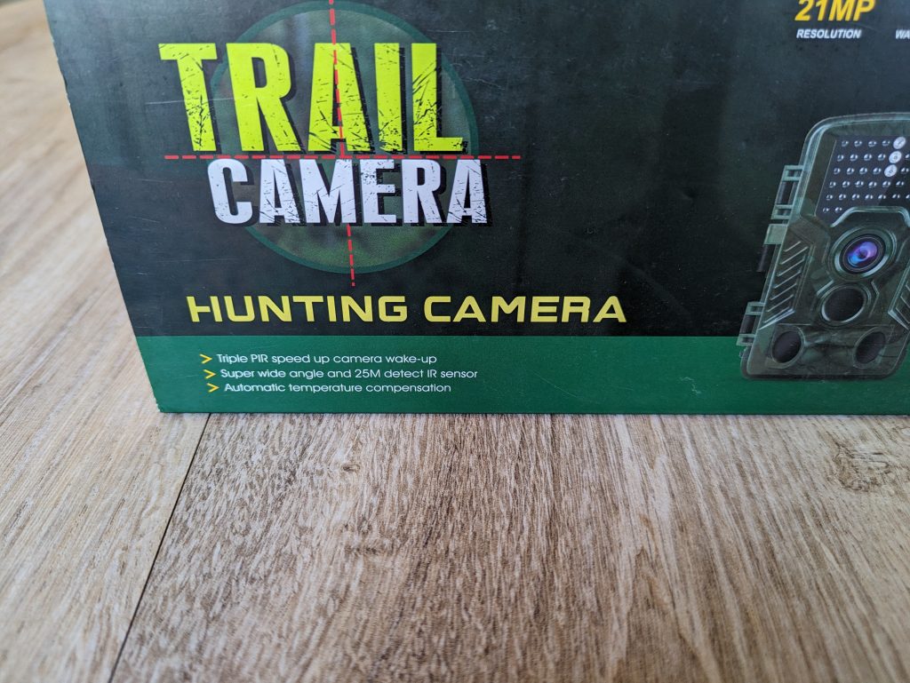 Verpackung der Coolife H881 Wildkamera in der Nahansicht