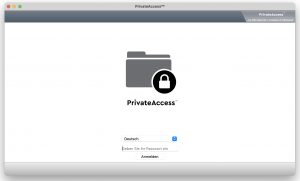 SanDisk Ultra Fit USB-Stick PrivatAccess Anmeldebildschirm
