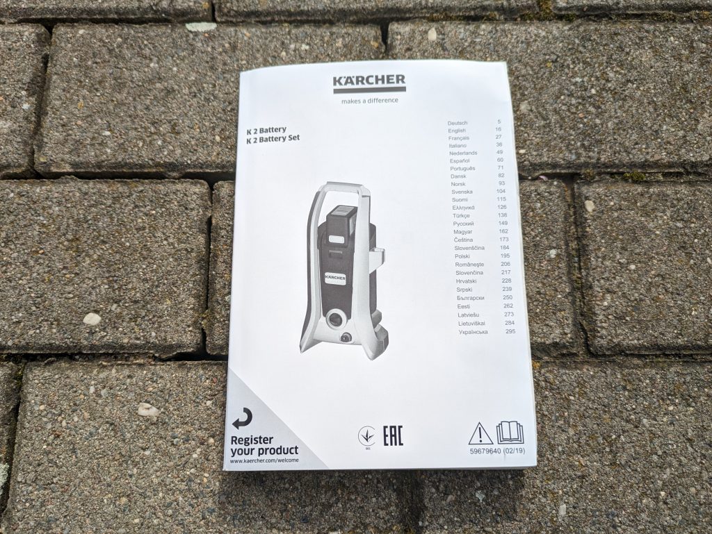 Betriebsanleitung des Kärcher K2 Akku-Hochdruckreinigers