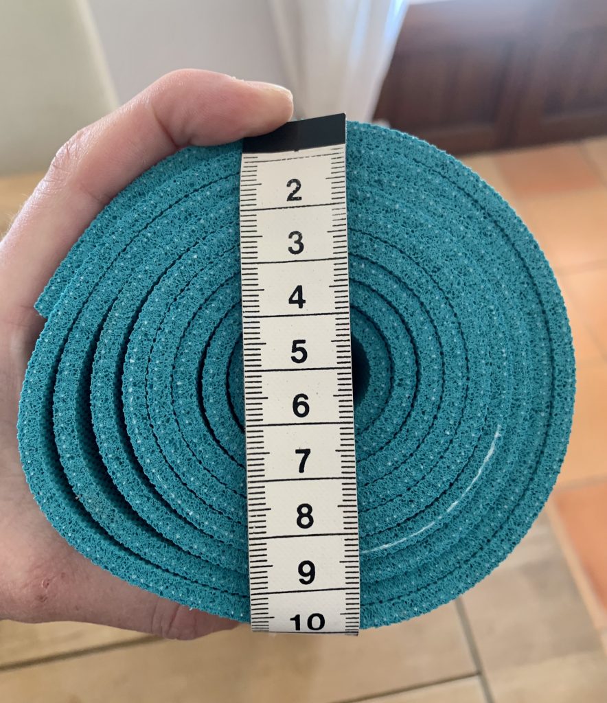 Jade Yoga Harmony Yogamatte Durchmesser zusammengerollt