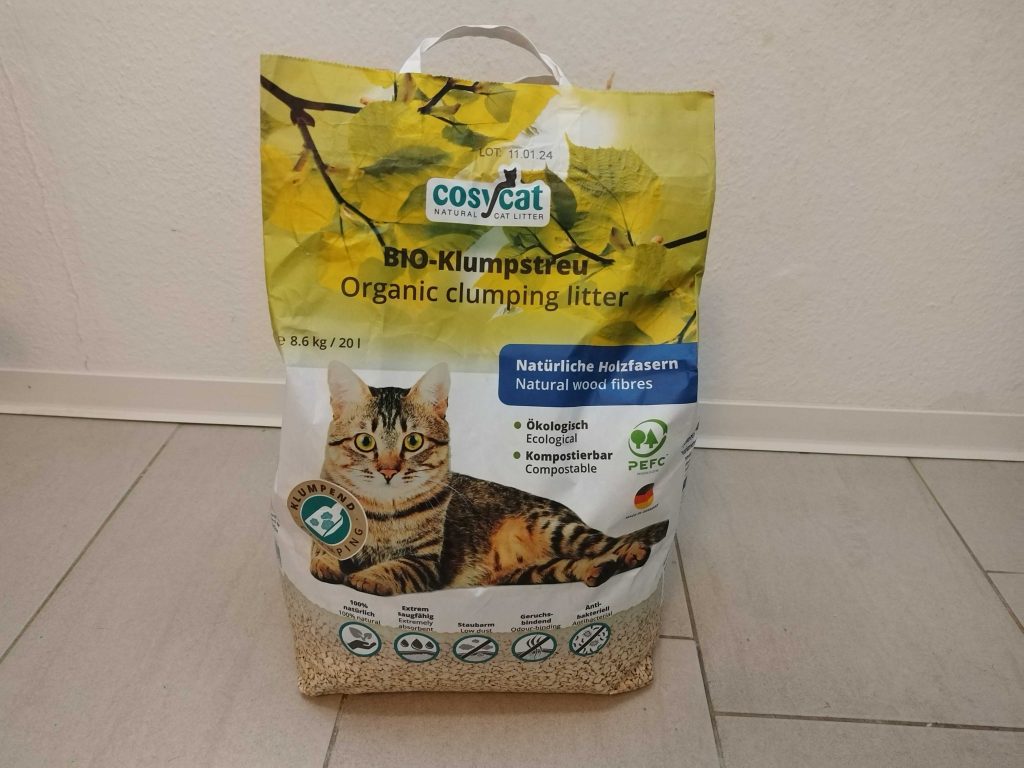 Verpackung des cosycat Bio-Klumpstreu Katzenstreu von vorne (2)