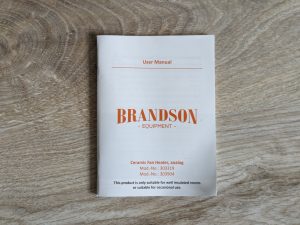 Anleitung des Brandson Heizlüfters