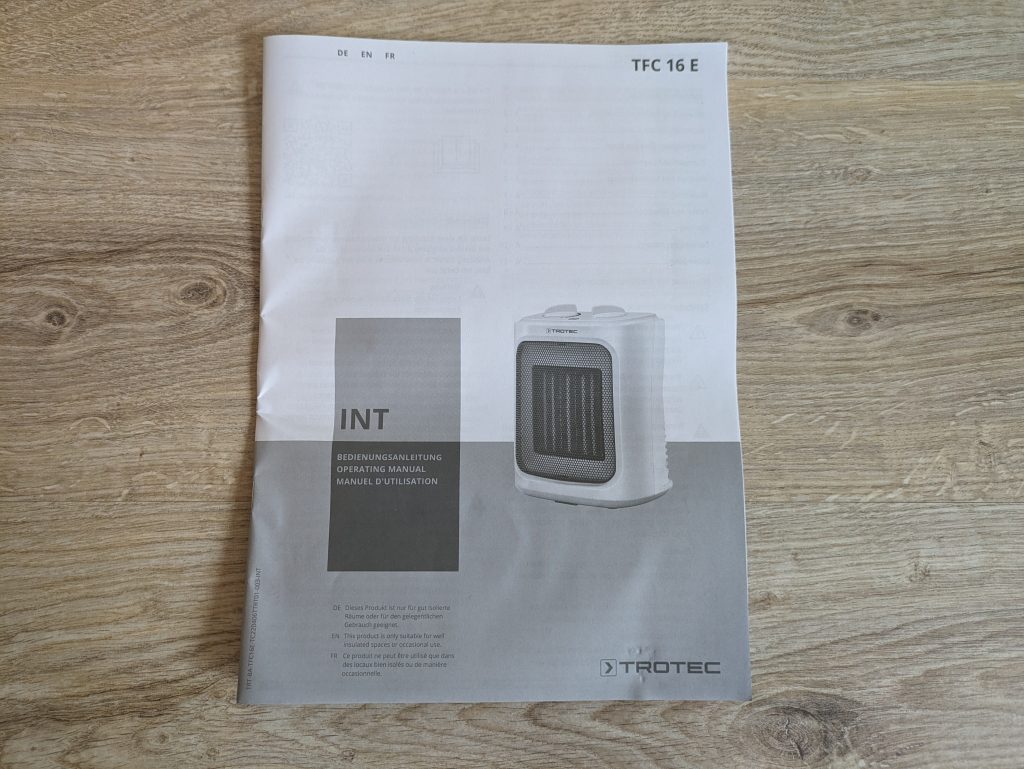 Anleitung des TROTEC TFC 16 E Heizlüfters