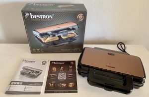Bestron ‎ASM90XLCO XL-Sandwichmaker ausgepackt mit Zubehör