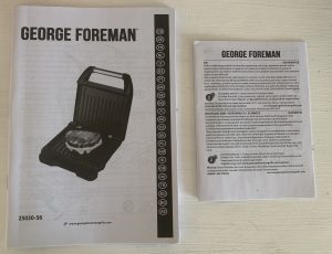 George Foreman 25030-56 Sandwichmaker Bedienungsanleitung und Garantieschein