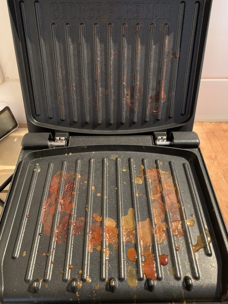George Foreman 25030-56 Sandwichmaker Grillplatten nach dem Grillen