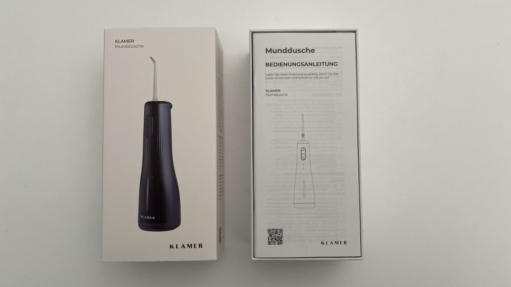 KLAMER Munddusche geöffnete Verpackung