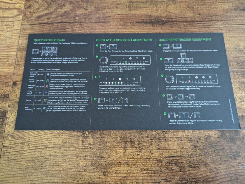 Anleitung zu den Switches der Razer Huntsman V3 Pro Tenkeyless Gaming-Tastatur, Rückseite
