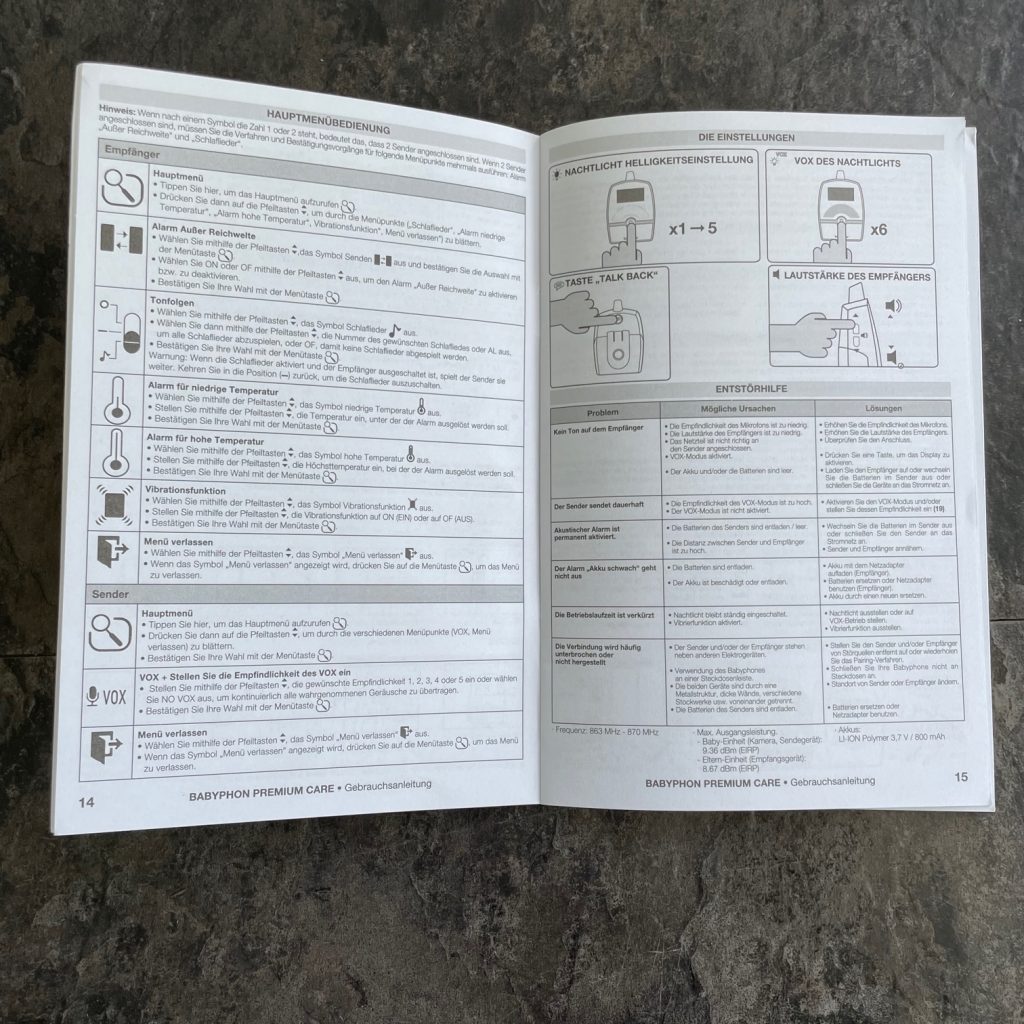 Babymoov Babyphone Premium Care Bedienungsanleitung