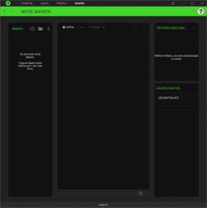 Makros der Software der Razer Cobra Pro Gaming-Maus