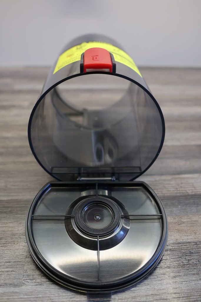 Aujun Akku-Staubsauger Staubbehälter offen