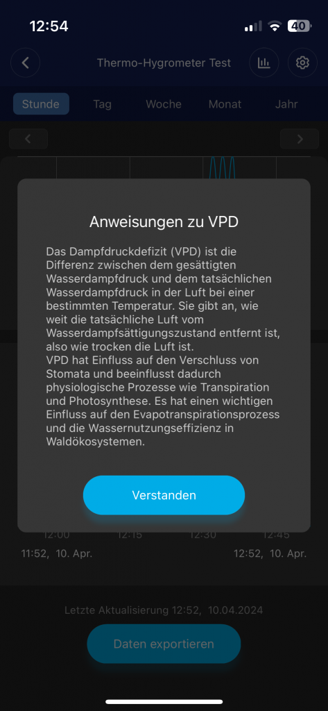 Govee H5179 Thermo-Hygrometer App Anweisungen zum Dampfdruckdefizit
