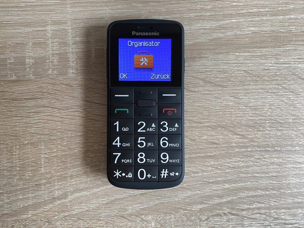 Panasonic KX-TU110 EXB Seniorenhandy Menüpunkt Organisator