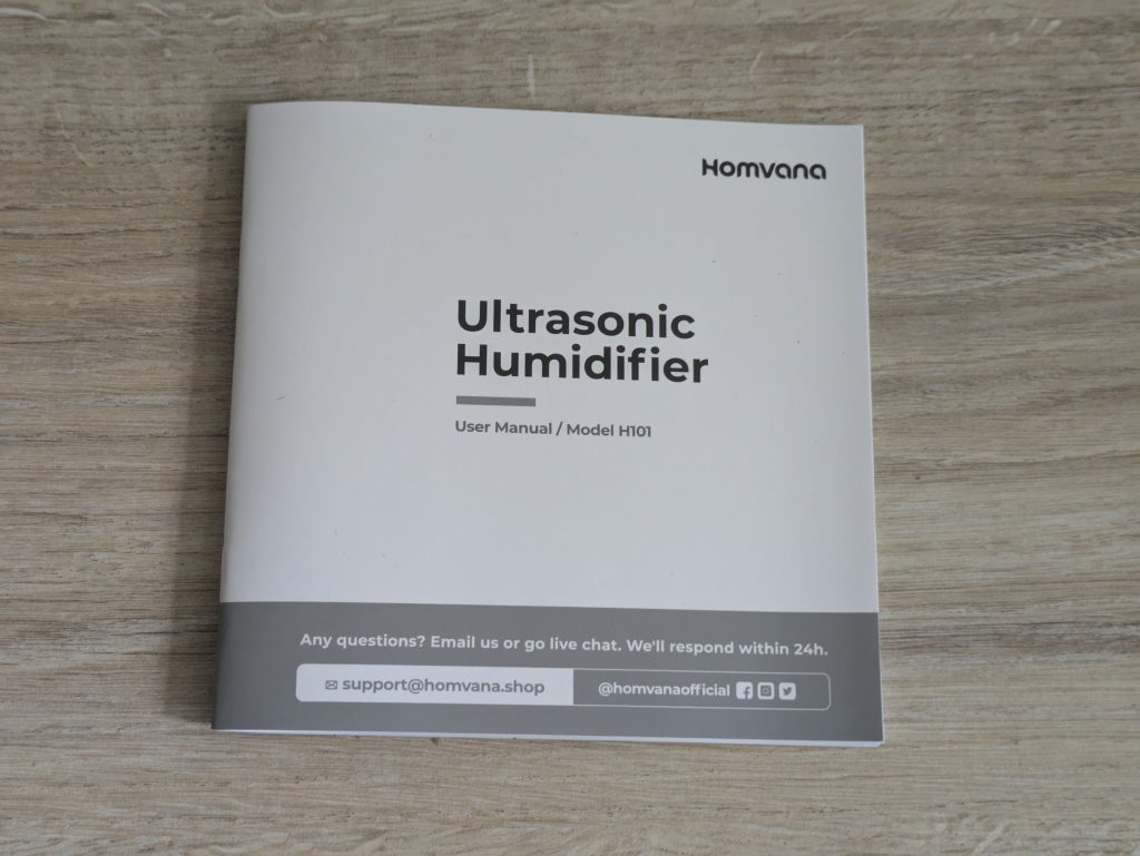 Anleitung des Homvana H101 Luftbefeuchters
