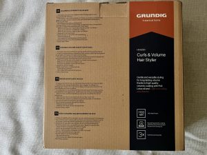 Grundig HS 6220 Warmluftbürste in der Verpackung von hinten