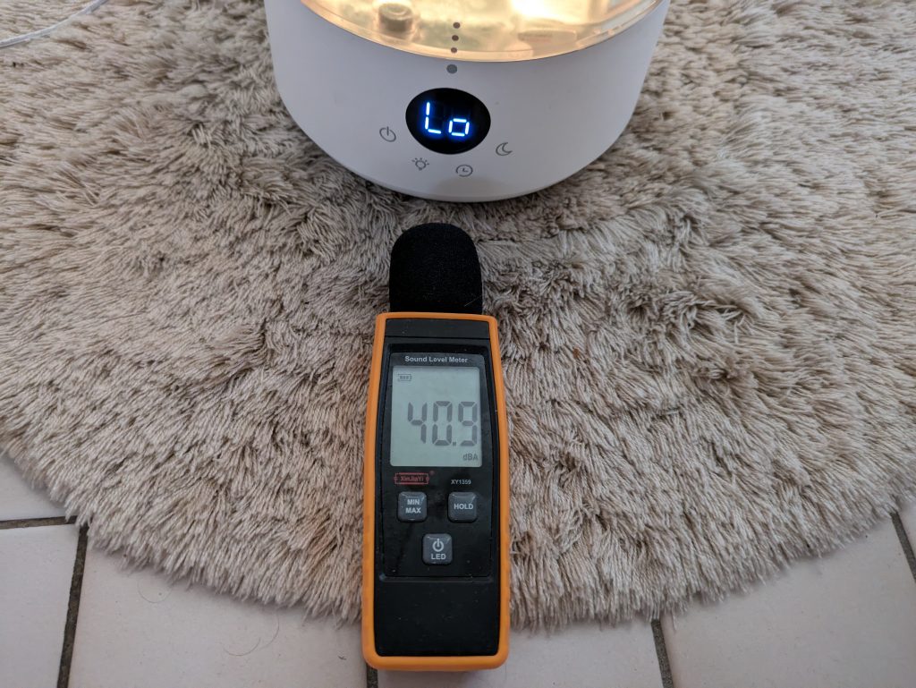 Lautstärke des Homvana H101 Luftbefeuchters (3)