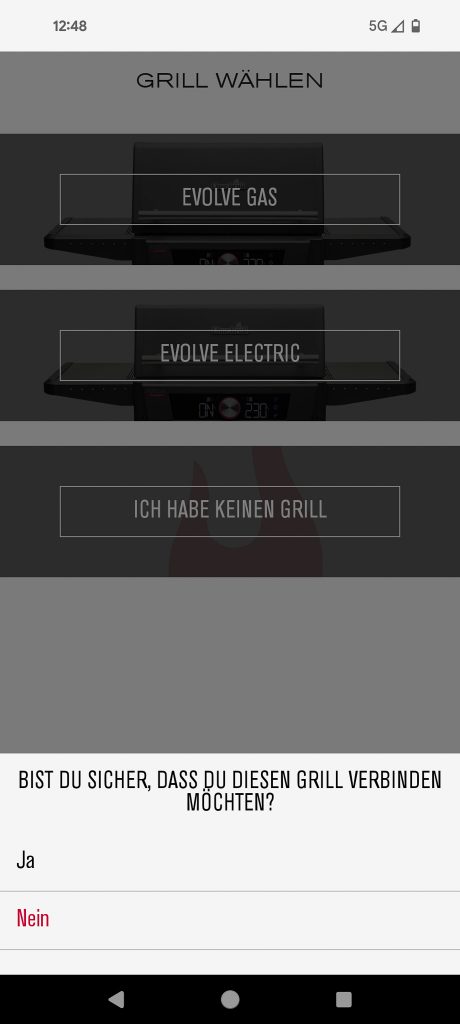 Char-Broil Evolve Electric E-Power Elektrogrill App Grammatikfehler