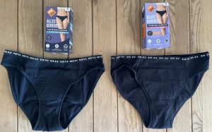 Nur Die „Alles geregelt“ Periodenunterwäsche-Set ausgepackt mit Verpackung