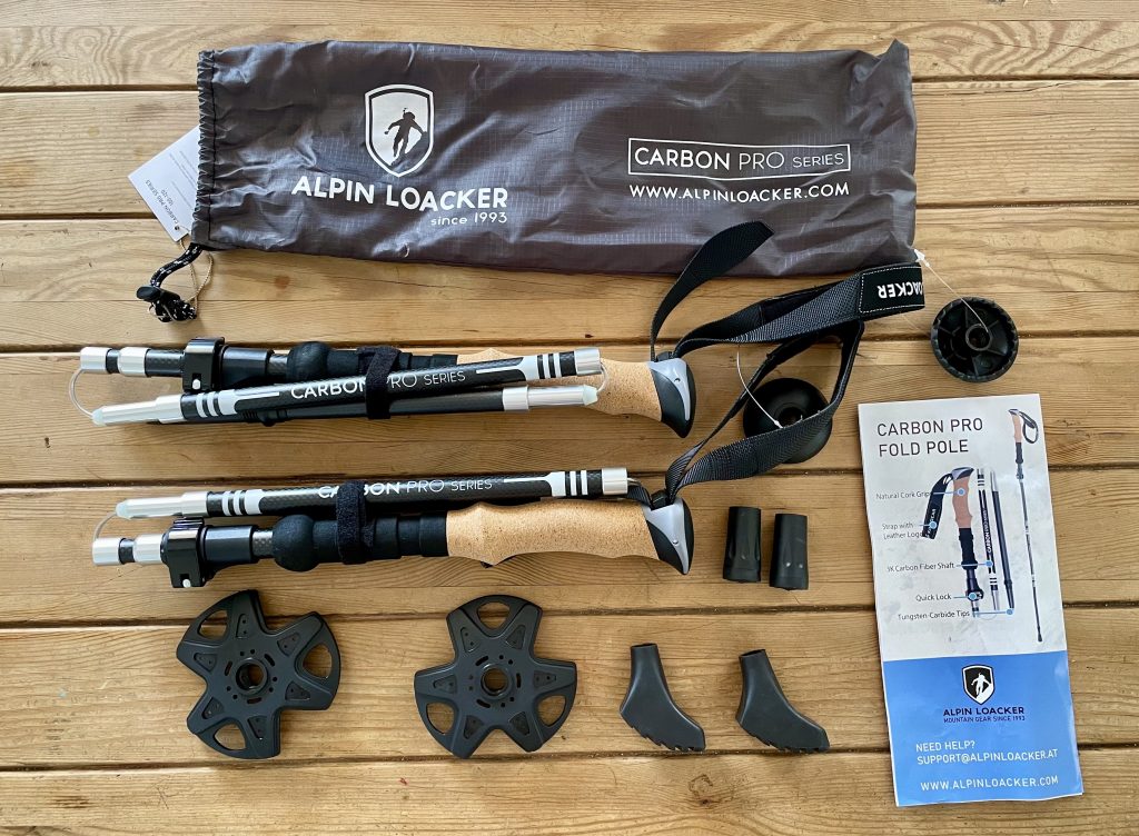 Alpin Loacker P2-LIMI-FX62 Wanderstöcke ausgepackt mit Zubehör