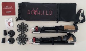 Rothwild Modell Luchs Wanderstöcke Wanderstöcke ausgepackt mit Zubehör
