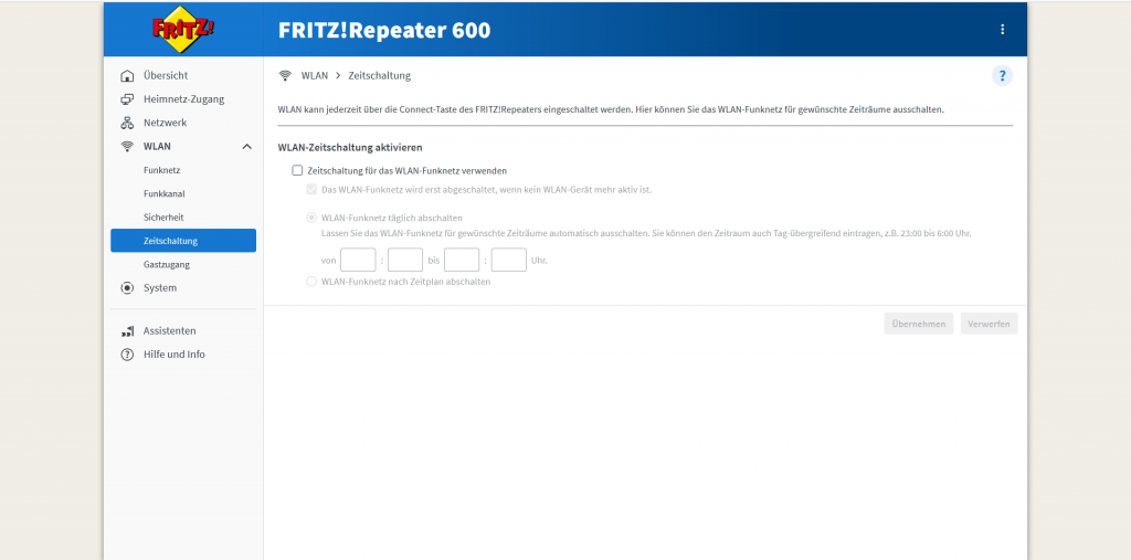 Webbrowser des AVM FRITZ! 600 WLAN-Repeaters (5)