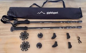 gipfelsport 20823 Wanderstöcke mit allen Aufsätzen