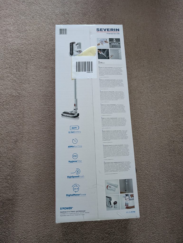 Severin HV 7166 Akku-Staubsauger Verpackung 2