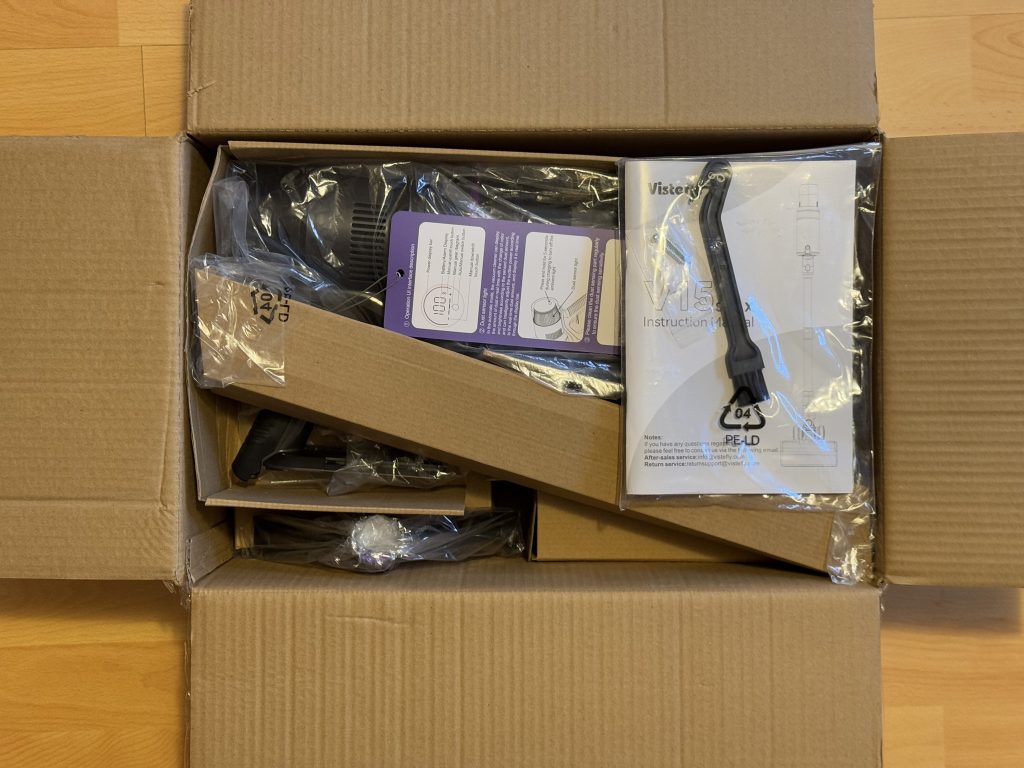 Vistefly V15s Max Akku-Staubsauger in der Verpackung 1