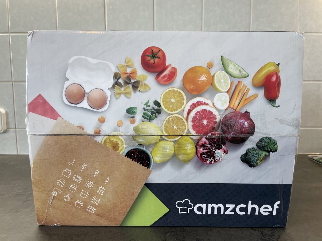 AMZCHEF ZM1501 Slow Juicer im Karton von oben