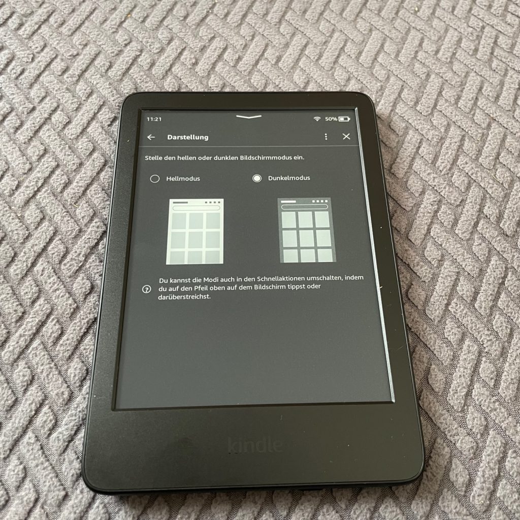 Amazon Kindle eBook-Reader Dunkelmodus